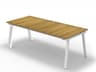 MamaGreen Maxximus Quick Ship Steel Extendable Rectangular Teak Top Outdoor Patio Dining Table