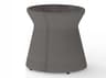 MamaGreen Stizzy Quick Ship Faux Leather Grey Taupe Round Patio End Table