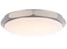 Modern Forms Grommet 1-Light Brushed Nickel Glass LED Round Flush Mount