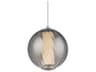 Modern Forms Swirly 1-Light Smoke Glass Brushed Nickel Globe Mini Pendant