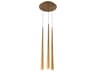 Modern Forms Cascade 3-Light Aged Brass Glass LED Mini Pendant