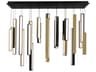 Modern Forms Chaos 23-Light Black Aged Brass Geometric Linear Island Pendant