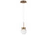 Modern Forms Double Bubble 1-Light Aged Brass Crystal LED Globe Mini Pendant