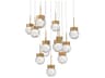 Modern Forms Double Bubble 13-Light Aged Brass Globe Pendant