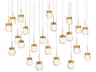 Modern Forms Double Bubble 23-Light Aged Brass Globe Island Pendant