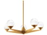 Modern Forms Double Bubble 5-Light Aged Brass Glass LED Globe Chandelier