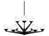 Modern Forms Double Bubble 9-Light Black Glass LED Globe Tiered Chandelier