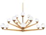 Modern Forms Double Bubble 15-Light Aged Brass Glass LED Globe Tiered Chandelier