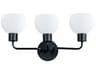 Maxim Lighting Coraline 3-Light Black White Glass Vanity Light
