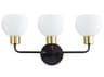 Maxim Lighting Coraline 3-Light Bronze Rupert Black Glass Vanity Light
