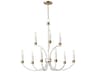 Maxim Lighting Charlton 9-Light Weathered White Gold Leaf Candelabra Tiered Chandelier