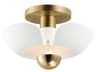 Maxim Lighting Poppy 1-Light White Satin Brass Semi Flush Mount