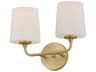 Maxim Lighting Bristol 2-Light Satin Brass Glass Vanity Light