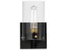 Maxim Lighting Pinn 1-Light Black Satin Brass Glass Wall Sconce