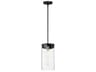 Maxim Lighting Pinn 1-Light Black Satin Brass Glass Cylinder Mini Pendant