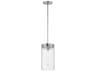 Maxim Lighting Pinn 1-Light Satin Nickel Glass Cylinder Mini Pendant