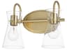 Maxim Lighting Ava 2-Light Natural Aged Brass Gold Vanity Light