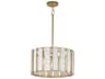 Maxim Lighting Miramar 3-Light Capiz Natural Aged Brass Drum Pendant