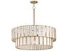 Maxim Lighting Miramar 6-Light Capiz Natural Aged Brass Round Tiered Chandelier