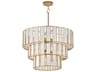 Maxim Lighting Miramar 7-Light Capiz Natural Aged Brass Round Tiered Chandelier