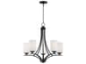 Maxim Lighting Deven 5-Light Black Glass Cylinder Chandelier