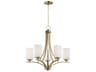 Maxim Lighting Deven 5-Light Satin Brass Glass Cylinder Chandelier
