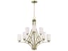 Maxim Lighting Deven 9-Light Satin Brass Glass Cylinder Chandelier