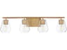 Maxim Lighting Geode 4-Light Natural Aged Brass Vanity Light