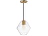 Maxim Lighting Geode 1-Light Natural Aged Brass Mini Pendant
