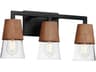 Maxim Lighting Carpenter 3-Light Walnut Black Vanity Light