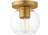 Maxim Lighting Knox 1-Light Natural Aged Brass Globe Flush Mount