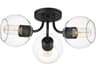 Maxim Lighting Knox 3-Light Black Globe Semi Flush Mount