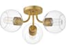 Maxim Lighting Knox 3-Light Natural Aged Brass Globe Semi Flush Mount