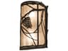 Meyda Whispering Pines 2-Light Oil Rubbed Bronze Silver Glass Wall Sconce