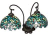 Meyda Nightfall Wisteria 2-Light Mahogany Bronze Glass Tiffany Vanity Light