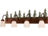 Meyda Tall Pines 3-Light Vintage Copper Brown Glass Vanity Light