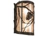 Meyda Whispering Pines 1-Light Oil Rubbed Bronze Silver Glass Wall Sconce