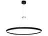Meyda Anillo Textured Black LED Round Pendant