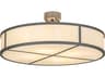 Meyda Cilindro 4-Light Creme Carrare Idalight Gunmetal Semi Flush Mount