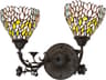 Meyda Wisteria 2-Light Mahogany Bronze Glass Tiffany Vanity Light