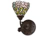 Meyda Wisteria 1-Light Mahogany Bronze Glass Tiffany Wall Sconce