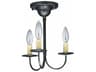 Northeast Lantern 3-Light Black Semi Flush Mount