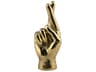 Noir Brass Fingers Crossed Sculpture