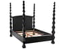 Noir Hand Rubbed Black Mahogany Wood King Four Poster Bed