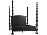 Noir Black Mahogany Wood Queen Four Poster Bed