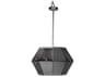 Noir Obsidian 5-light Chrome Gray Geometric Chandelier