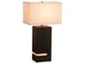 Nova Zen Ebony Weathered Brass White Linen Buffet Lamp