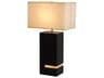 Nova Zen Espresso Brushed Nickel White Linen Black Buffet Lamp