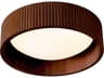 Nova Tambo 1-Light Weathered Brass & Walnut Drum Flush Mount