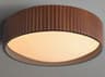 Nova Tambo 1-Light Weathered Brass & Walnut Drum Flush Mount